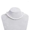 Choker Elegant Simple 6mm-14mm Pearl Chain Necklace For Women Wedding Party Short Fashion Jewelry