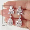 Stud Huitan Crystal Drop Boucles d'oreilles avec Bling Zircon Cubique Tempérament Femmes Haute Qualité Argent Couleur Bijoux À La Mode 230823