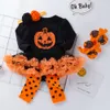 Rompers Halloween Baby Girl Clothing for Kids Romper Cotton Long Sleeve Toddler Pumpkin Jumpsuit Tutu Dress Costumes 2023 Party 230823
