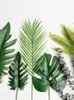 Faux Floral Greenery 5pcs Artificial Monstera Plants Turtle Folhas Tropical Palm Summer Summer Jungle Theme for Home Hawaii Wedding Decor 230822