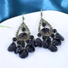 Dangle Ohrringe Bohemian Long Quaste Statement für Frauen schwarze Acryl-Wasserdrop-Hochzeitsfeier Big Schmuck Mode