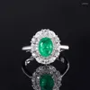 Cluster Rings Fashion Trend S925 Silver Inlaid 5a Циркон ювелирные украшения набор Ladies Imervality Emerald Ring Serg