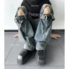 Jeans homme Jeans homme Vintage genou détruit déchiré jean streetwear coupe ajustée pantalon mendiant trou Hip Hop denim pantalon hommes y2k jeans 230823