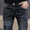 Jeans pour hommes Printemps Automne Lavé Designer Vêtements Boyfriend Noir Mode Coréenne Vintage Cargo Slim Stretch Broderie Jeans Pantalon 230822