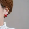 Backs Earrings Chinese Cute Red Star Clip On For Women 2023 Trending Products Fashion Gold Color Bowknot Jewelry