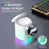 RGB LED-Nachtlampe 3 in 1 Multifunktion magnetisch drahtloses Fast Ladegerät Faltbarer Telefonhalter für iPhone Airpods Apple Watch Ultra 8 7