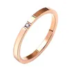Wedding Rings Couple Stainless Steel Gold Color Luxury Jewelry For Women Fashion Ring Bands Anillos Mujer
