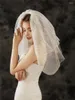 Bridal Veils Arrival Short Veil Ivory Sequine Lace Wedding Accessories Veu De Noiva Longo Casamento