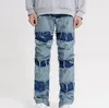 2023 Heren jeans heren ropa grunge y2k streetwear gestapelde baggy broek mannen kleding recht patchwork denim broek homme