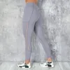 Pantaloni da donna a maglia casual cucitura yoga umidità che asciuga sottile fitness europeo americano estivo di moda sport leggings