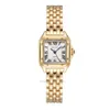 腕時計豪華な女性のファッションスクエアウォッチゴールドアロイストラップレディースクォーツ腕時計