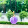 Naszyjniki wisianta połysk naturalny ametyst kryształ kwarc Naszyjnik Energia Kamień Reiki Charm Choker Woman Chakra Mascot Jewelry