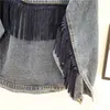 Damenjacken Frühling Herbst gesticktes Quasten Denim Mantel Top Korean Vintage Ethnic Style Lose Jacke Frauen 230822