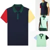 Polos pour hommes été 2023 manches courtes alligator étiquette broderie mode couleur patchwork polo chemise