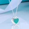 Tiffanyny V0p6 Collier de créateur en acier inoxydable Sweet Love Heart pour femmes Croix Rose Bleu Rouge Mignon Ras du Cou Marque de Luxe Bijoux P44x