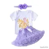 Set di abbigliamento Set di vestiti per neonata Il mio primo compleanno Pagliaccetto per bambini Top Gonna in tulle Party Abbigliamento con stampa infantile Set di abiti per neonati