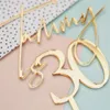 Other Event Party Supplies Custom Name And Age Cake Topper Acrylic Wooden Personalised Birthday Decor 30 40 50 Unique Mirror Gold Gift 230822