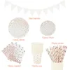 Andra evenemangsfestartiklar Rose Gold Disponertable Table Seary Paper Cup Plate Serneper Birthday Decorations Wedding Baby Shower Favors 230822