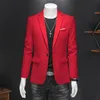 Ternos masculinos Blazers de alta qualidade Negócios Slim Fit Buttons Single Suits Jacket Men Slim Fit Casual Fashion Wedding Groom Tuxedo Blazer Caats 6XL-M 230822