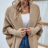 Camiscedores femininos Autumn Winter Knitt Cardigan Women Women Batwing Manga Longa Casual Casual Colinho Moda Tops Superados Roupas Sólidas 230822