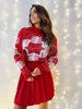 Damestruien Christma's trui sneeuwvlokpatroon Volle mouw Mockneck Knitwear Warm Dikke Jacquard Jumpers Xmas Look Pullover Tops 230822