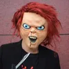 Halloween cosplay chucky docka latex mask barn spelar kostym mördare spöke masker skräck ansikte dräkt masker djävul mördare doll film mask prop