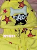 Hoodies للسيدات Y2K الملابس الأصفر الطباعة الكاملة من خمسة نقاط النجمة مزدوجة هوديي النساء 2023 الربيع الخريف المد والجزر