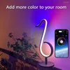 Tischlampen 2023 Ankunft Mobile App Steuerelement Flexible Chassis 35 cm Hochenergiesparende Musiknote Buntes Schreibtischlampe RGB LED LED