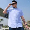 Men's Casual Shirts Striped For Men 9XL Plus Size Oversized Loose Shirt Male Business Big Short Sleeve Summer Tops 68-175KG