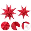 Candle Holders 2 Pcs Christmas Lantern Household Decorations Lanterns Decors Pendant Xmas Adornments Nine-pointed Star Origami Paper