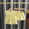 Conjuntos de ropa Conjuntos de ropa de verano para niña, ropa bonita de algodón con frutas a cuadros para niñas, traje dulce de 2 uds., ropa para niños, Vestidos para niños