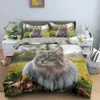 Beddengoed stelt 3D dierpatroon dekbedoverdeksel set schattig patroon beddengoed set quilt cover twin single size home textiel kitten r230823