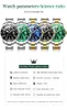 Armbandsur Olevs 5885 Men's Green Water Ghost Watch Luxury Business Waterproof Large Dial Sports rostfritt stål Herrklocka 230822