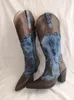 Botas Bombas de fiesta Zapatos de mujer de tacón grueso retro Tacones de vaquero de colores mezclados Costuras Bordadas Cuñas puntiagudas occidentales 230823