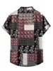 Herren lässige Hemden 2023 Sommer Herren Vintage Mann Hemd schwarzes Paisley Blumenmuster Kurzarm Top männlicher Hawaiian Strand Harajuku