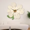 Väggklockor stora moderna klassiska söta mode unika klockor matsal blomma non ticking horloge mural hem dekorera föremål