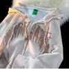 メンズフーディーズスウェットシャツアメリカンスタイルレトロストリート甘いクールレタープリントフード付きセーター女性Y2Kカップ