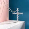 Chains 2023 Cross Necklace Female 925 Sterling Silver Chain High Carbon Diamond Heart-shaped 55 Noble Elegant And Shiny