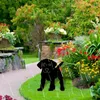 庭の装飾ブラックドッグシルエット装飾芝生ヤードステーク摩耗性中空動物飾りポータブルアクリル
