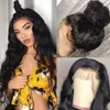 Perruque Full Lace Wig 360 naturelle, cheveux humains, Body Wave, pre-plucked, Transparent HD, sans colle, densité 180, prête à porter