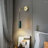 Wall Lamp Noordse koper Luxe marmer gangpadsfeer Indoor Licht voor slaapkamer Balkon Parlor Eetkamer Trap