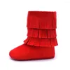 Stiefel Winter High Top Baby Pu Sudeleder Leder Fringe Moccasin