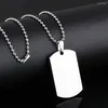 Chaînes 2pcs un ensemble en acier inoxydable plaine amry chien tag pendentif collier couple amant bijoux avec chaîne ovale