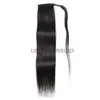 Perucas sintéticas gemlong 12 "28" rabo de cavalo reto fez um envoltório mágico em torno do clipe em ponytail Remy Brasil Human Hair X0823