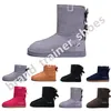 Stivali da neve da donna triplo black castagno nera viola rosa blu scuro grigio classico focale ginocchiere stivale corto donna donna mantieni calde scarpe da bootie designer 36-41