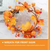 Flores decorativas Maple Maple Pumpkin Wreath Party Halloween Decorações ao ar livre pendurar pano de seda folhas de folhas falsas velas