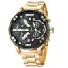 Reloj grande con esfera grande para hombre, nueva moda, reloj individual, cinturón de acero 7333, reloj de cuarzo, hora deportiva de negocios T200113255p