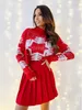 Damestruien Christma's trui sneeuwvlokpatroon Volle mouw Mockneck Knitwear Warm Dikke Jacquard Jumpers Xmas Look Pullover Tops 230822