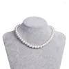 Choker Elegant Simple 6mm-14mm Pearl Chain Necklace For Women Wedding Party Short Fashion Jewelry