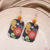 Boucles d'oreilles pendantes en acrylique pour femmes, Style propice, Vintage, couleur assortie, fleur, produit esthétique, tendance, bijoux pour filles